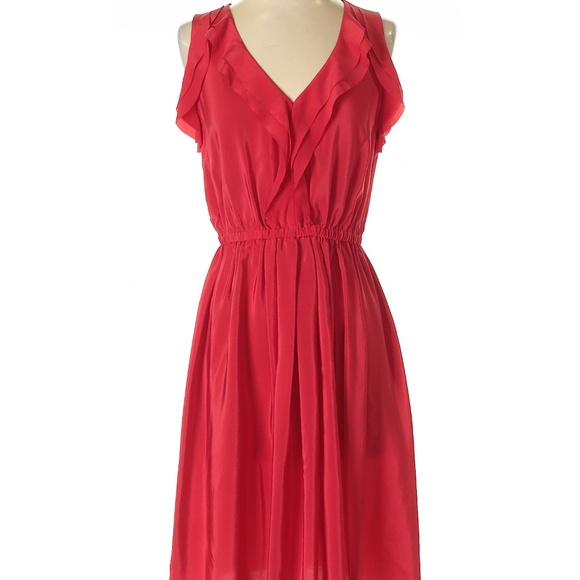 Ann Taylor Loft 100% silk Red dress - Picture 1 of 4